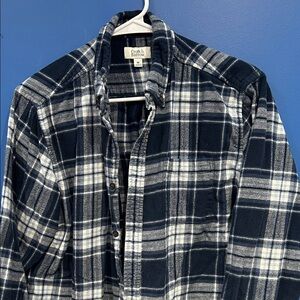 Croft & Barrow Navy and White Plaid Shirt